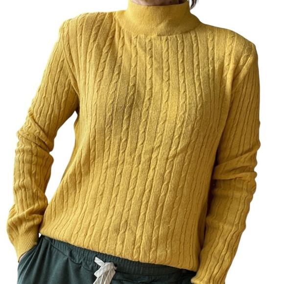 Vintage cashmere, mock neck, mustard sweater - Picture 1 of 4